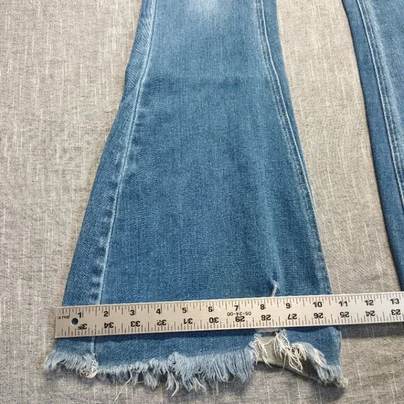 KanCan Maurices Jeans Girls Size 23x29 Flare High Rise Button Fly Ripped Stretch - Picture 8 of 13